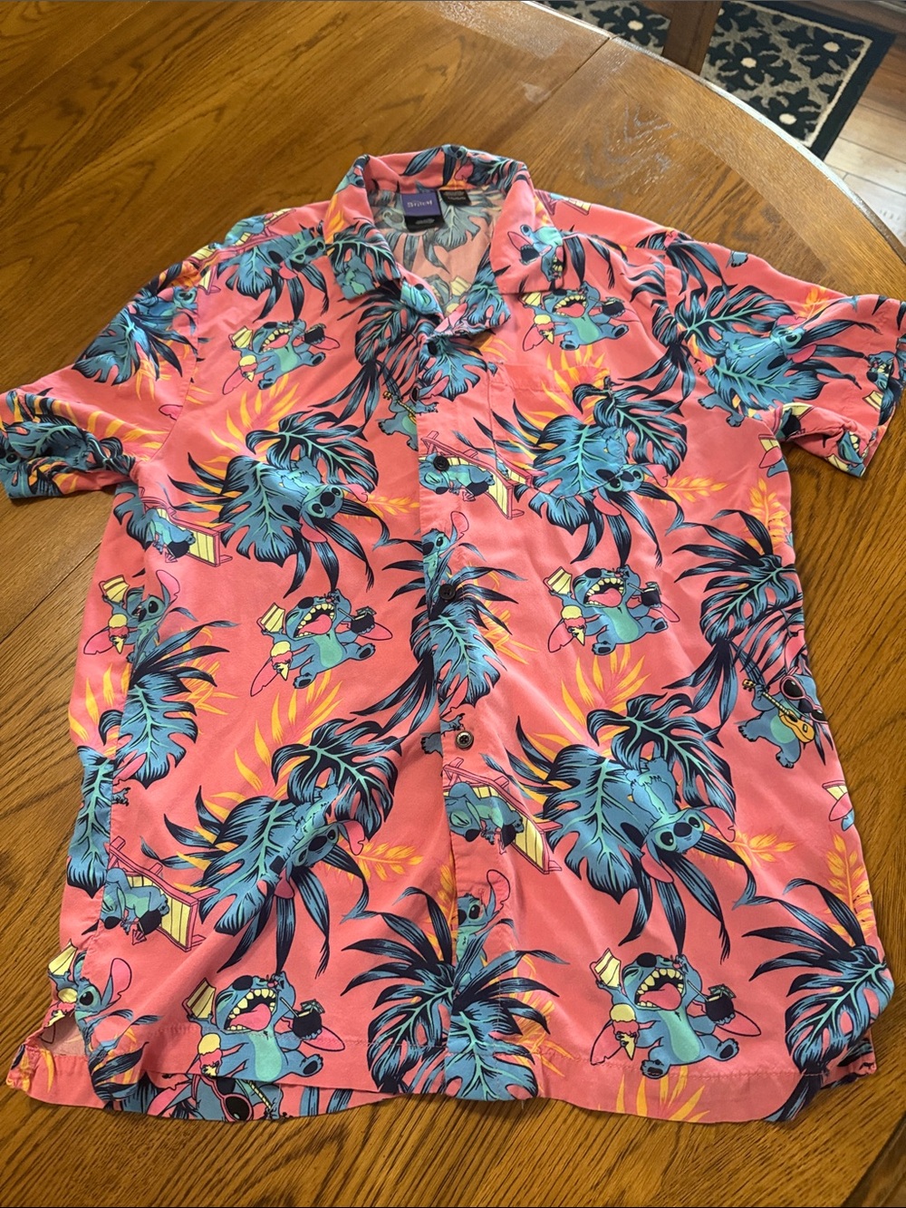 Pink Tropical Stitch Short-Sleeve Camp Shirt